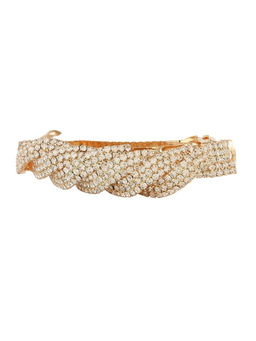 Accessher - White Studded Rhinestone Barrette Hair Clip