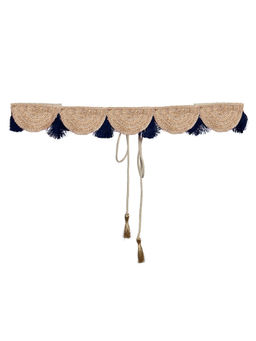 Indya - Navy Tasselled Scallop Belt