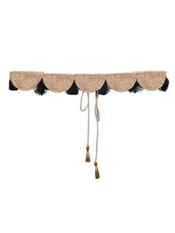 Indya - Black Tasselled Scallop Belt