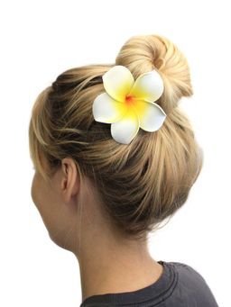 OOMPH - White and Yellow Floral Large Hair Clip