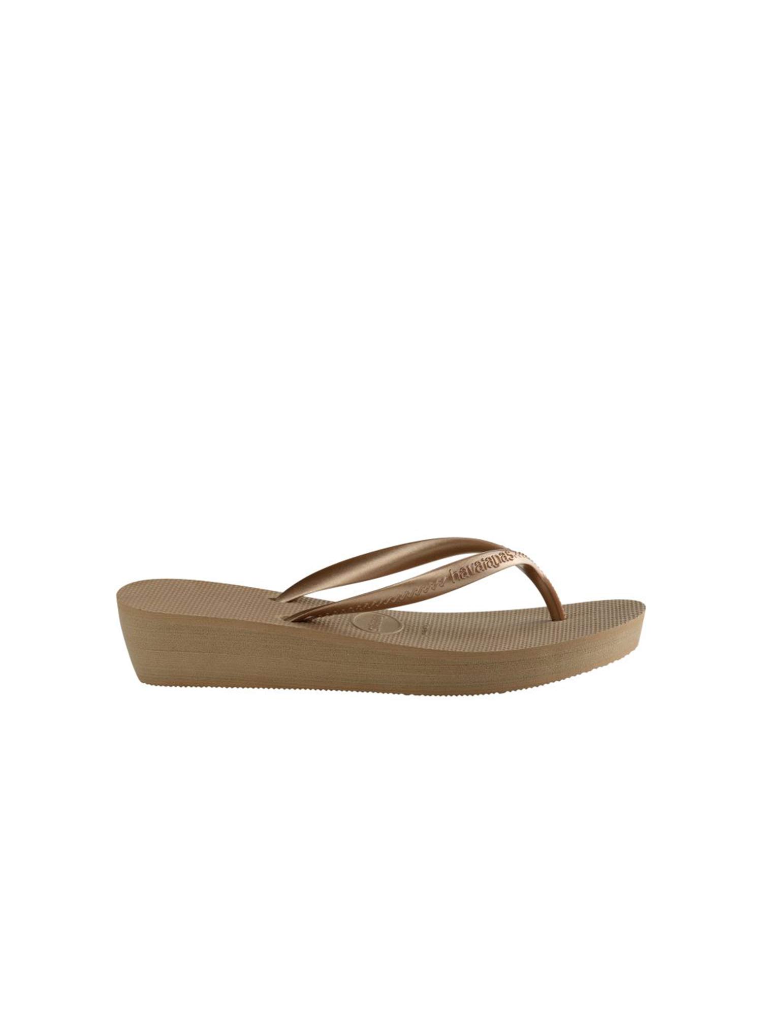 Buy Havaianas Rose Gold Solid Wedges 