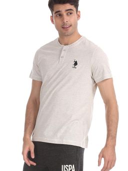 U.S. POLO ASSN. - Self Design Light Grey T-Shirt