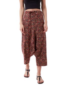 InWeave - Dark Maroon Kalamkari Harem Pant