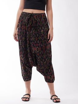 InWeave - Black Ikkat Harem Pant