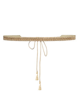 Indya - Beige Braided Gota Lace Belt