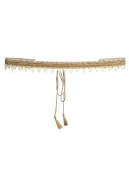 Indya - Ivory Triangle Fringe Pearl Belt