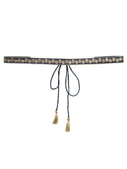 Indya - Navy Floral Vine Lace Belt