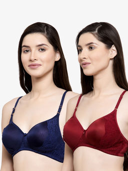 Groversons Paris Beauty - Padded Non-Wired Multiway T-Shirt Bra with lace-PO2
