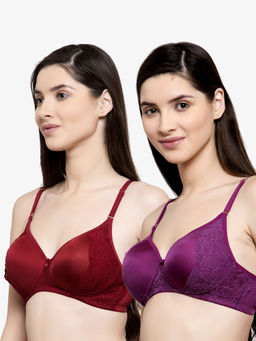 Groversons Paris Beauty - Padded Non-Wired Multiway T-Shirt Bra with lace-PO2