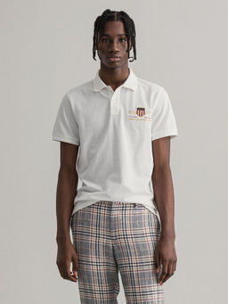 GANT - Men White Regular Fit Polo T-Shirt