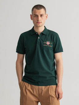GANT - Men Tartan Green Regular Fit Polo T-Shirt