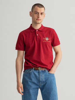 GANT - Men Mahogny Maroon Regular Fit Polo T-Shirt