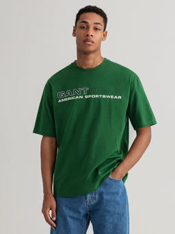 GANT - Men Eden Green Regular Fit Round Neck T-Shirt