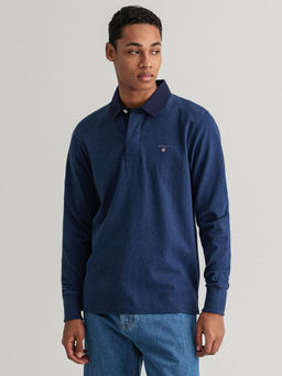 GANT - Men Marine Melange Regular Fit Polo T-Shirt