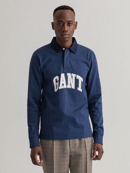 GANT - Men Marine Melange Regular Fit Polo T-Shirt