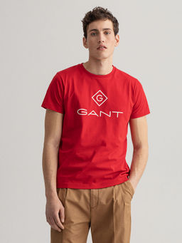 GANT - Men Equestrian Red Regular Fit Round Neck T-Shirt