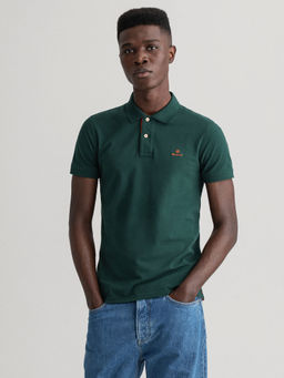 GANT - Men Tartan Green Regular Fit Polo T-Shirt