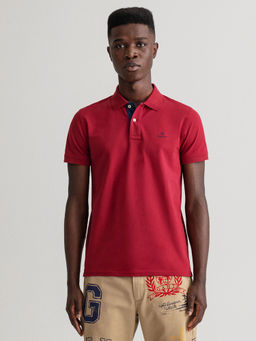 GANT - Men Mahogny Maroon Regular Fit Polo T-Shirt