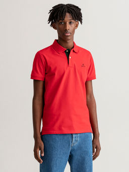 GANT - Men Bright Maroon Regular Fit Polo T-Shirt