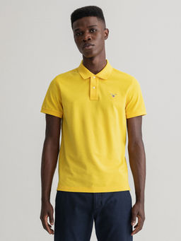 GANT - Men Solar Power Yellow Regular Fit Polo T-Shirt