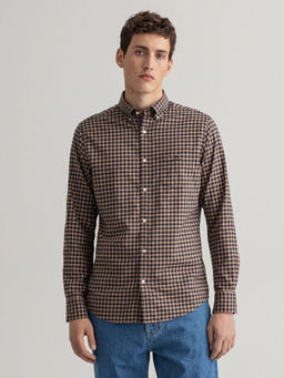 GANT - Men Warm Khaki Regular Fit Shirt