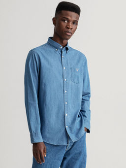 GANT - Men Semi Light Blue Regular Fit Shirt