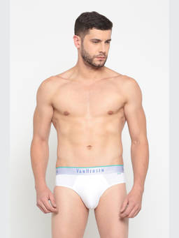 Van Heusen Innerwear - Men Swift Dry & Elasticized Waistband Briefs - White