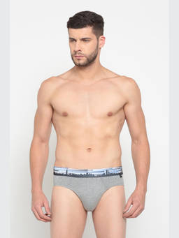 Van Heusen Innerwear - Van Heusen Men Colour Fresh & Digitally Printed Waistband Briefs - Grey