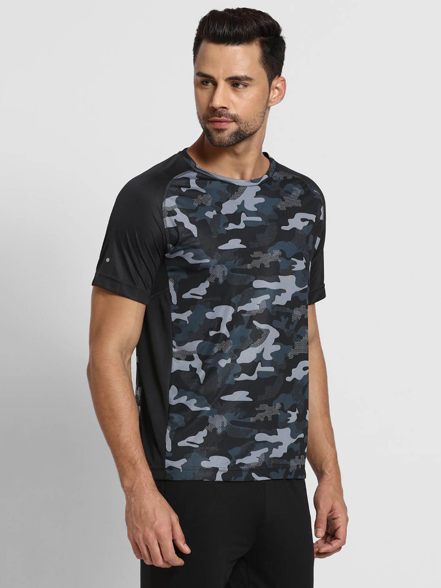 Buy Van Heusen Black Camouflage T-Shirt 