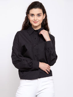 IKI CHIC - HIGH LOW HEM FULL SLEEVES SHIRT