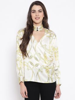 IKI CHIC - Choker Neck Long Floral Print Blouse