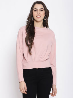 IKI CHIC - Round Neck Pleated Crop Top