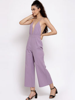 IKI CHIC - Deep V Neck Wide Leg Jumpsuit
