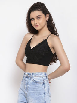 IKI CHIC - Strappy Lace Crop Top With Criss Cross Back