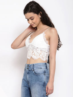 IKI CHIC - Lace Crop Top With Back Zipper
