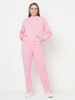 IKI CHIC - Pink Cut Out Hoodie Top And Pants (set Of 2)