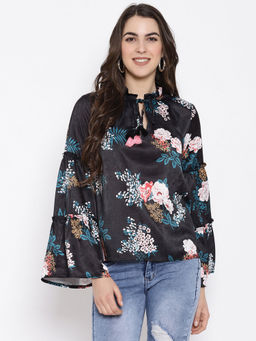 IKI CHIC - Floral Print Flared Sleeve Top