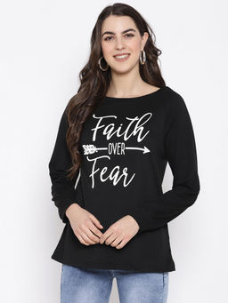 IKI CHIC - U Neck Slogan Printed Top