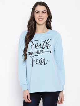 IKI CHIC - U Neck Slogan Printed Top