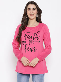 IKI CHIC - U Neck Slogan Printed Top