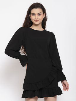 IKI CHIC - Ruffle Hem Wrap Dress