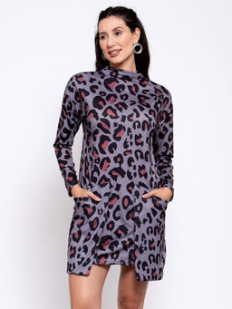 IKI CHIC - Leopard Print Pocketed Dress