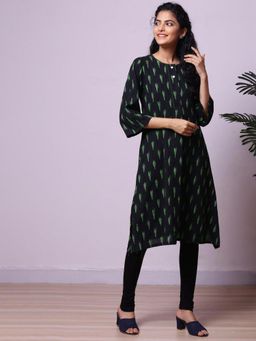 Biba - Black Cotton Kurta