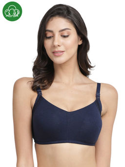 Inner Sense - Organic Antimicrobial Soft Feeding Bra with Removable Pads - Blue