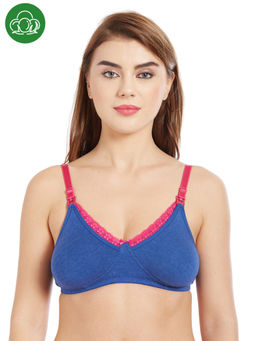 Inner Sense - Organic Antimicrobial Laced Soft Women's Nursing Bra - Blue