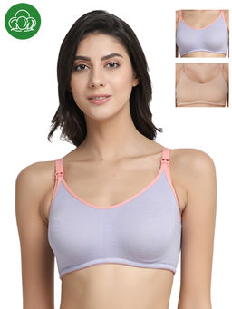 Inner Sense - Organic Antimicrobial Soft Nursing Bra Pack of 3 - Multi-Color