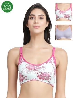 Inner Sense - Organic Antimicrobial Soft Nursing Bra Pack of 3 - Multi-Color