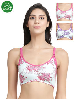 Inner Sense - Organic Antimicrobial Soft Nursing Bra Pack of 3 - Multi-Color