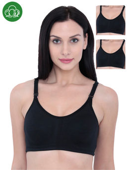 Inner Sense - Organic Antimicrobial Soft Nursing Bra Pack of 3 - Black