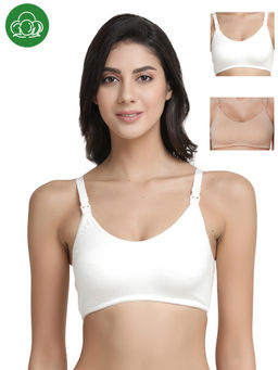 Inner Sense - Organic Antimicrobial Soft Nursing Bra Pack of 3 - Multi-Color
